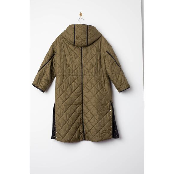 Maje Reversible Quilted Jacket in Olive Green/Black - Picture 6 of 10